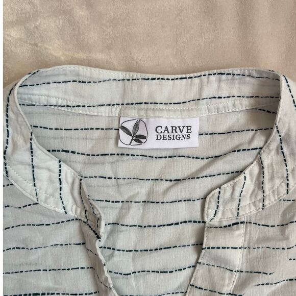 Carve Designs Striped Organic Cotton Shirt Size Small - Picture 3 of 5